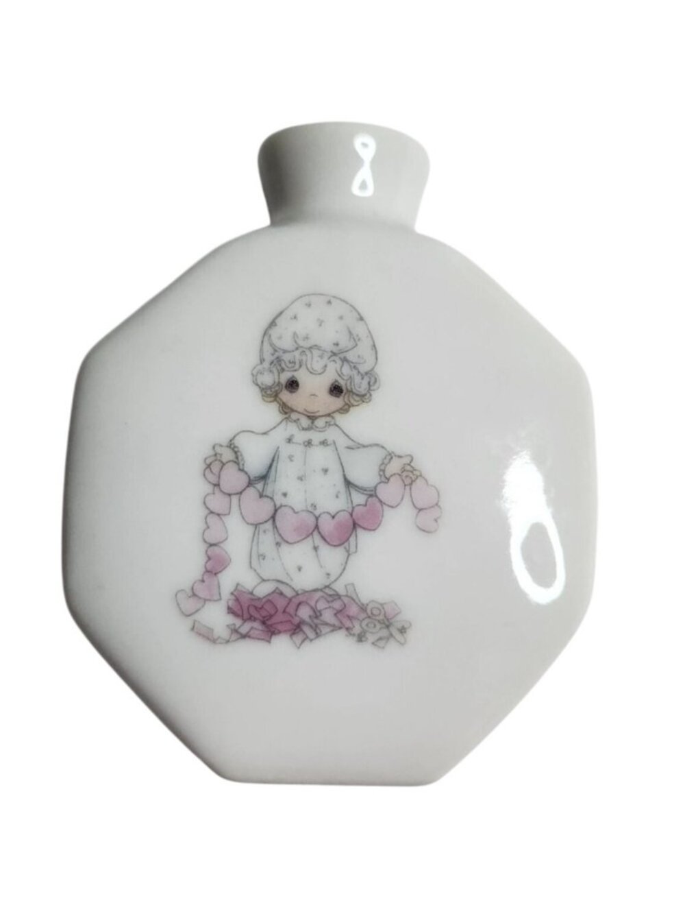 Precious Moments Ceramic Bud Vase Hearts Love valentine friendship Enesco Japan